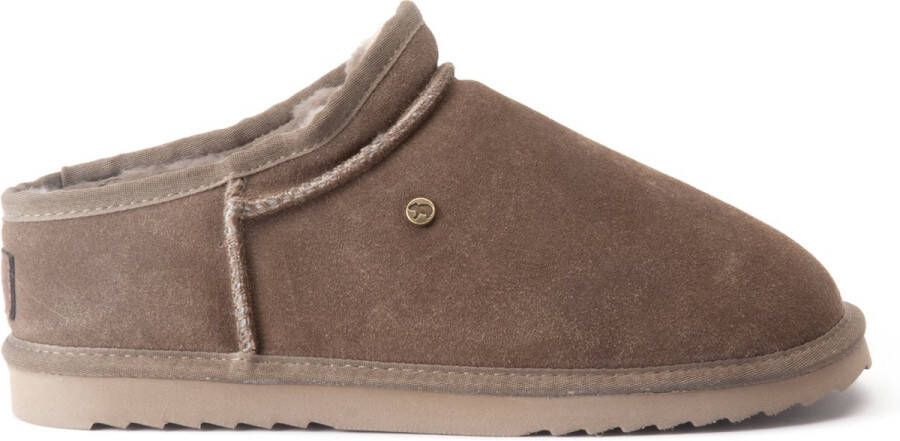 Warmbat Conner Men Suede Heren Sloffen Taupe Bruin