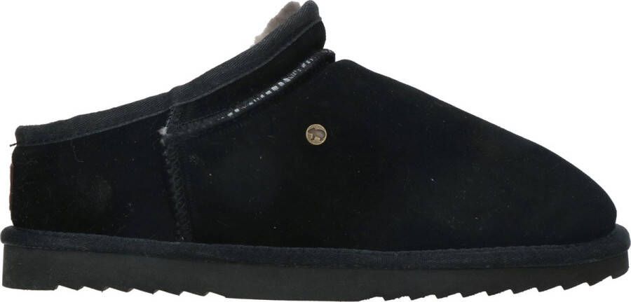 Warmbat Herenmuil van Leer en Schapenwol Black Heren