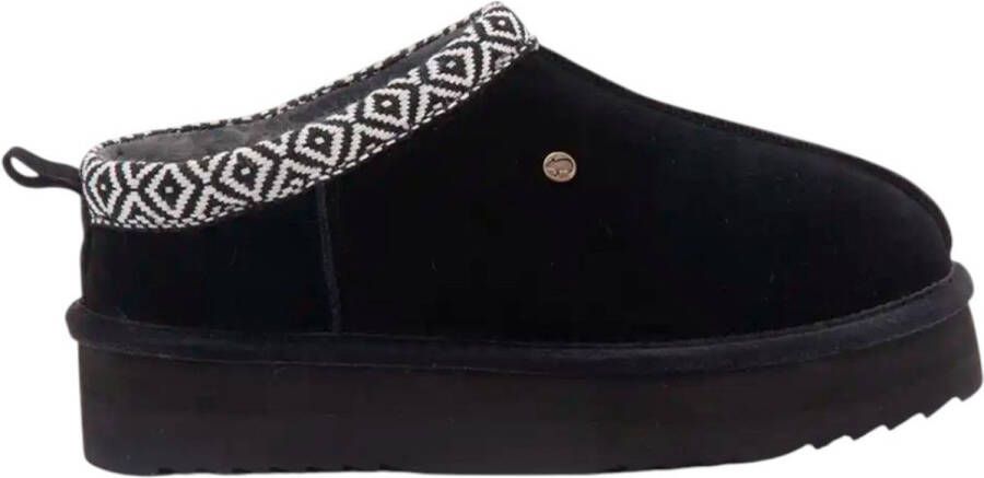 Warmbat Dames Mocassin Zwart KYN3713 99 Kynuna Plateau Tape