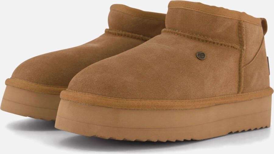 WARMBAT Vachtlaarzen Dames Durack Plateau Maat: 42 Materiaal: Suède Kleur: Cognac - Foto 2