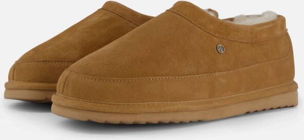 Warmbat Ebor Cognac heren pantoffel (gesloten hiel) bruin