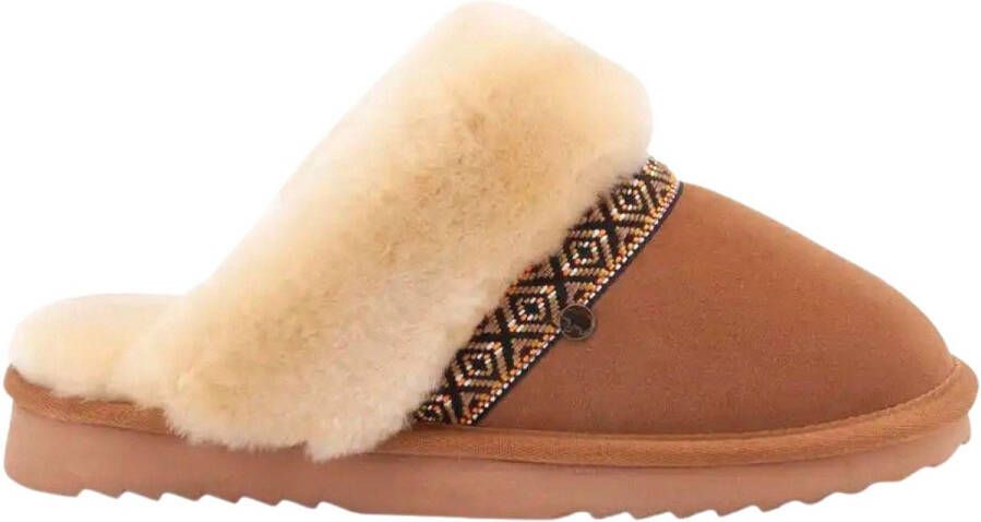 Warmbat Flurry Suede Tape Cognac Pantoffel