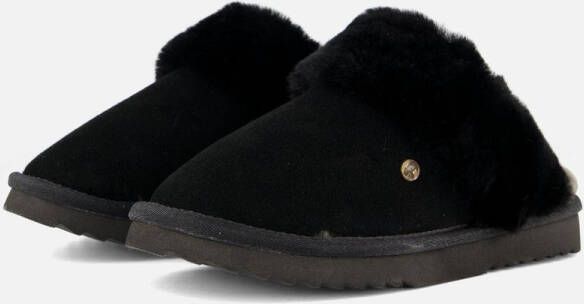 Warmbat Flurry Suede Dames Sloffen Zwart Zwart