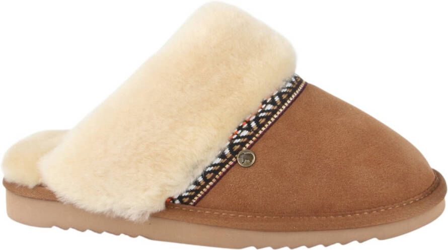 Warmbat Flurry Suede Tape Cognac Pantoffel