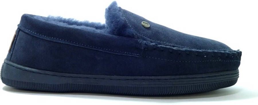 Warmbat Australia Grizzly suède pantoffels donkerblauw - Foto 4