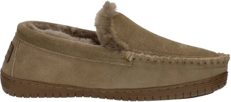 Warmbat Grizzly Men Suede Heren Sloffen Taupe Bruin