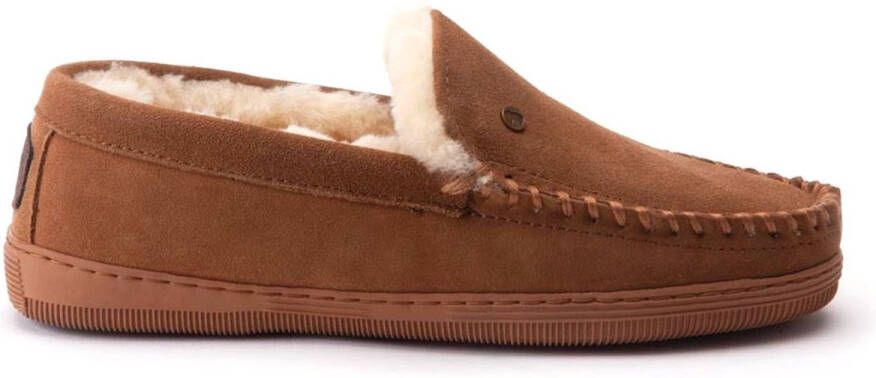 Warmbat Grizzly Suede Heren Sloffen Cognac