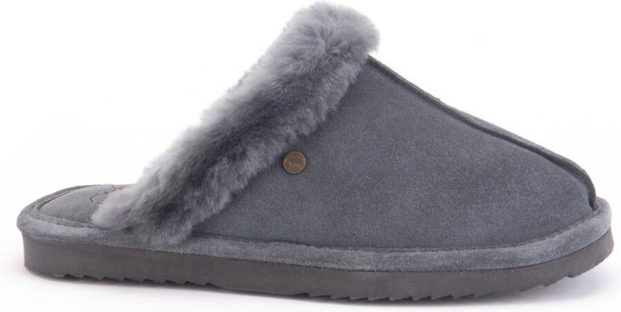 Warmbat Lismore Suede Dames Pantoffels Dark grey