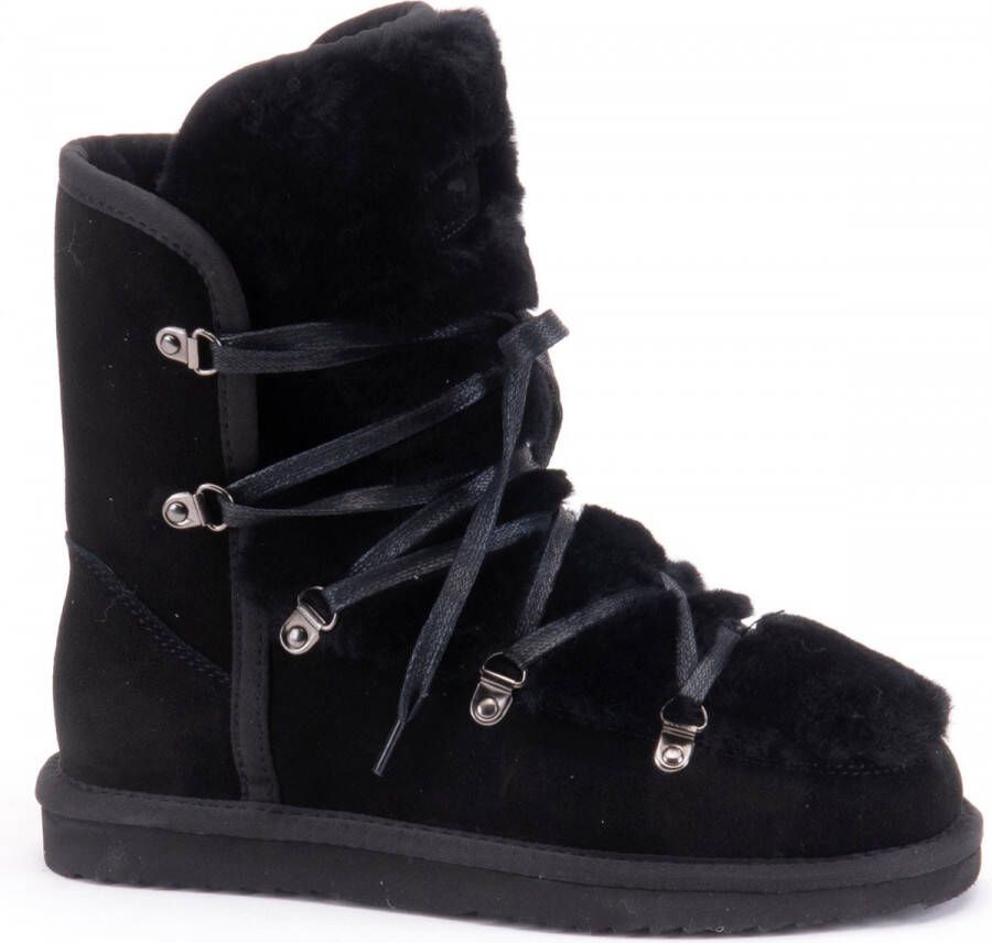 WARMBAT Vachtlaarzen Dames Moonbi Maat: 37 Materiaal: Suède Kleur: Zwart