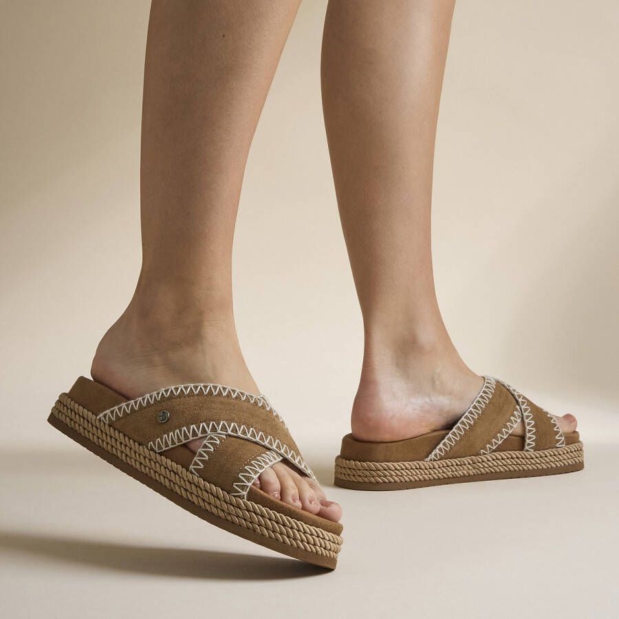 Warmbat Nullagine Slippers cognac Suede Dames