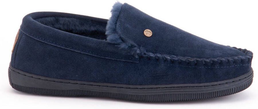 Warmbat Australia Grizzly suède pantoffels donkerblauw - Foto 3