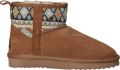 Warmbat Wallaby-Print Enkellaarsjes Plat cognac - Cognac