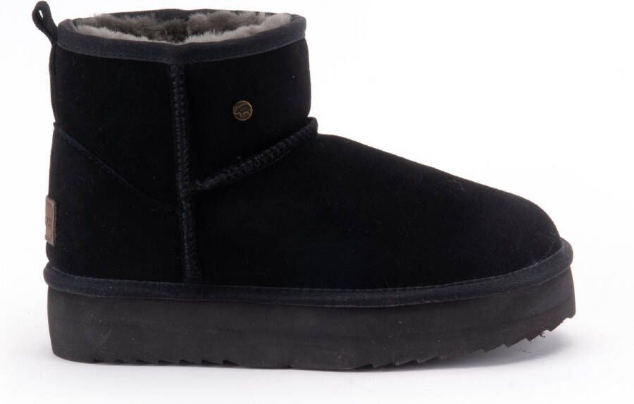 Warmbat Wallaby Suede boot Plateau Dames Laarzen Zwart