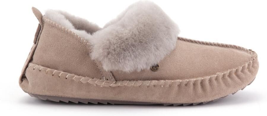 Warmbat Barrine Suede Dames Sloffen Taupe