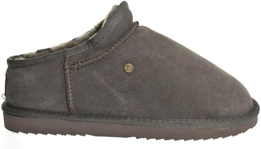 Warmbat Conner Men Suede Pebble Grijze Heren Pantoffels Gesloten