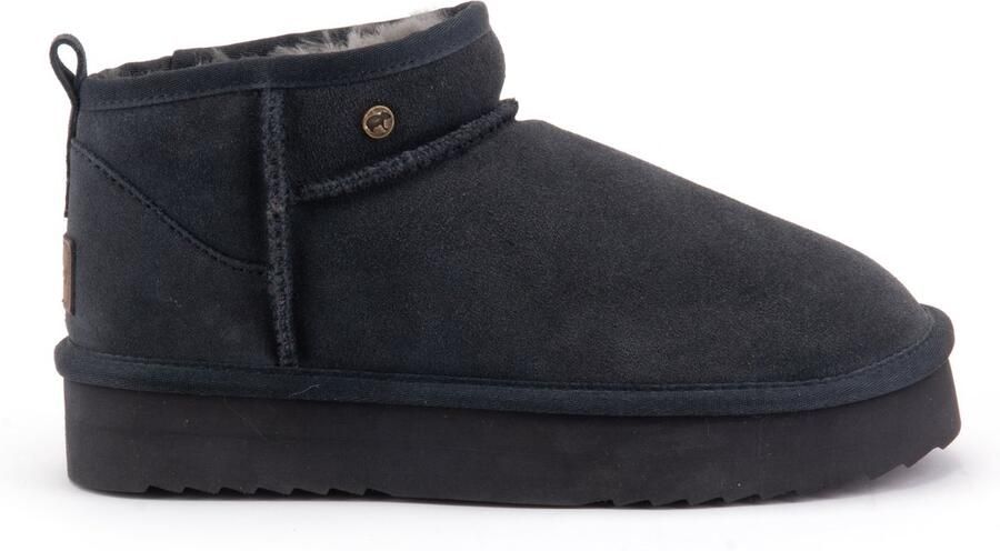 Warmbat Durack Suede Boot Plateau Dames Laarzen Charcoal