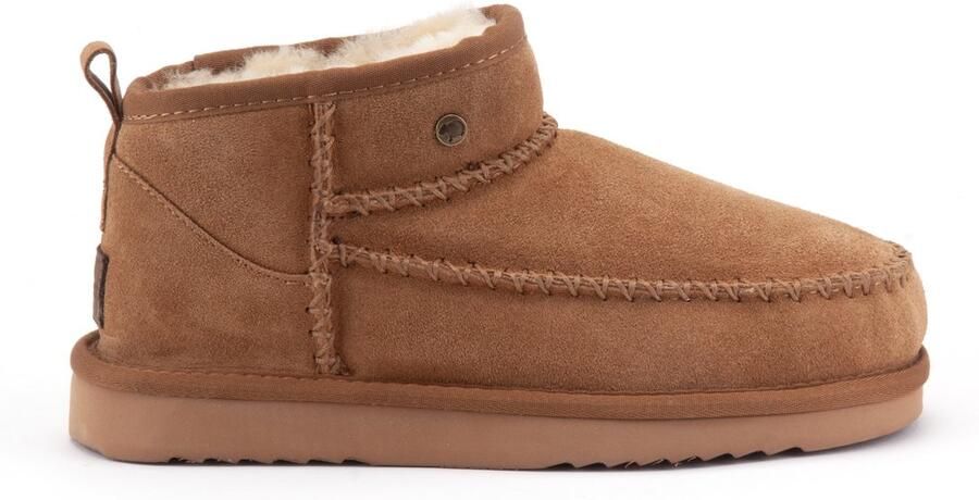 Warmbat Durack Suede boot Stitch Dames Laarzen Cognac