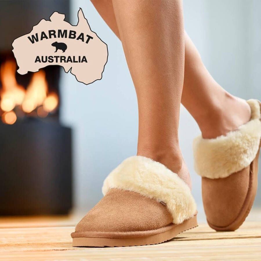 WARMBAT Pantoffels Dames Flurry Maat: 38 Materiaal: Suède Kleur: Cognac - Foto 2