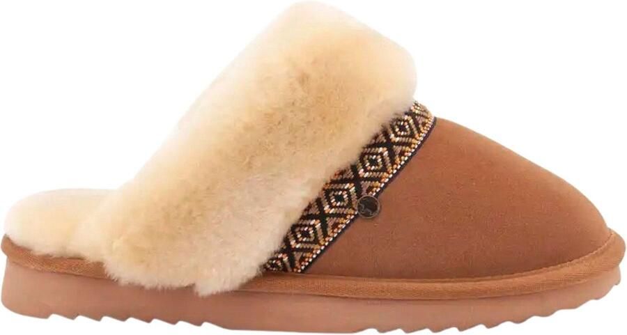 Warmbat Flurry Suede Tape Cognac Pantoffel