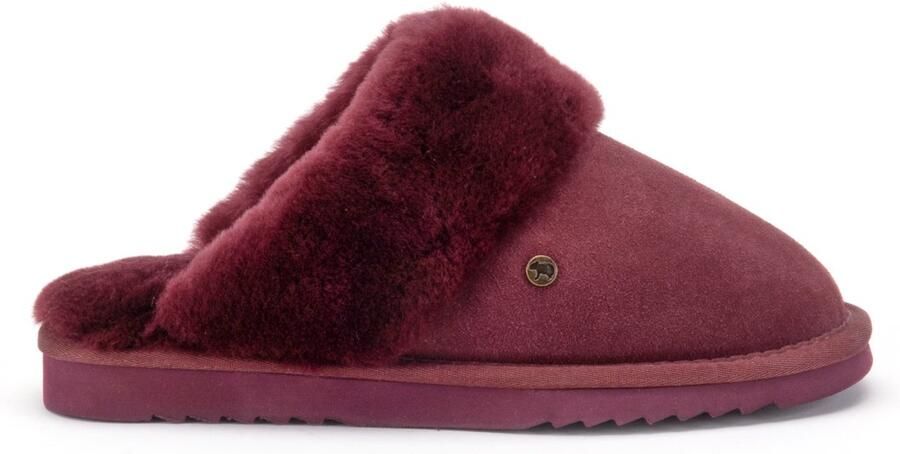 Warmbat Flurry Suede Dames Sloffen Bordeauxrood