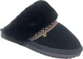Warmbat Flurry Suede Tape Black Black dames pantoffel (open hiel) zwart - Zwart