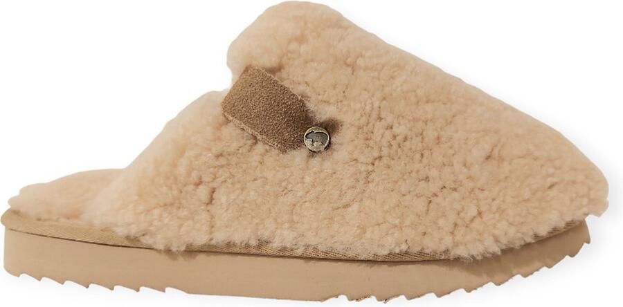 Warmbat Midura curly wool Dames Sloffen Ecru