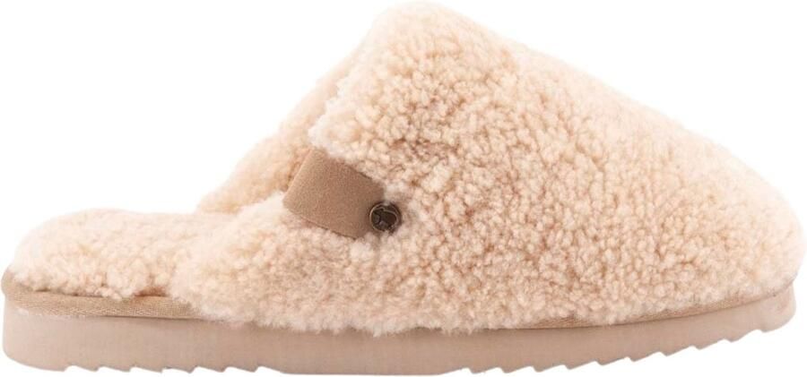 Warmbat Midura curly wool Dames Sloffen Ecru