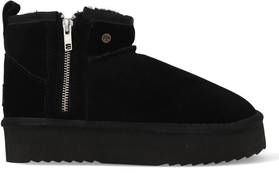 Warmbat Pantoffels Durack Plateau Zipper DRC371899 Zwart