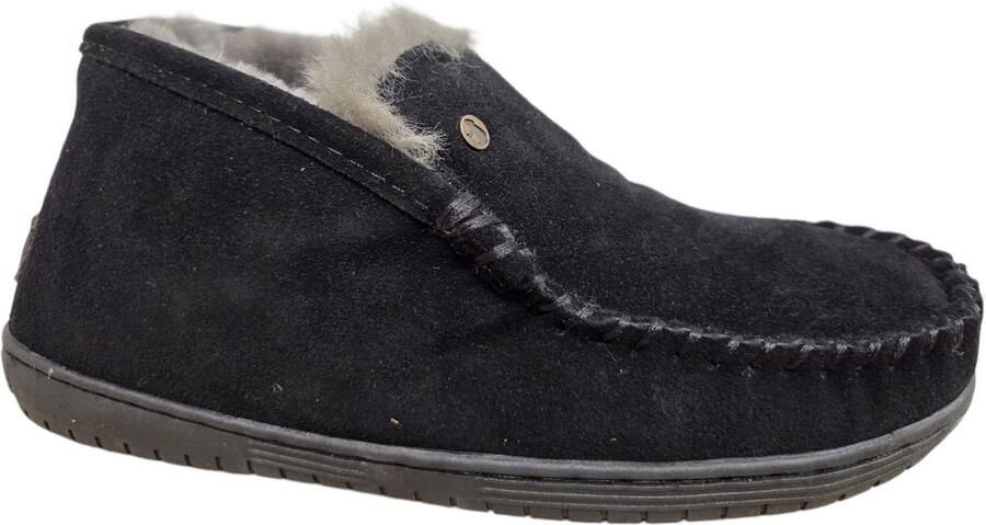 Warmbat Rewan Men Suede Black Pantoffels Dichte Sloffen Zwart Suede Heren Zwart