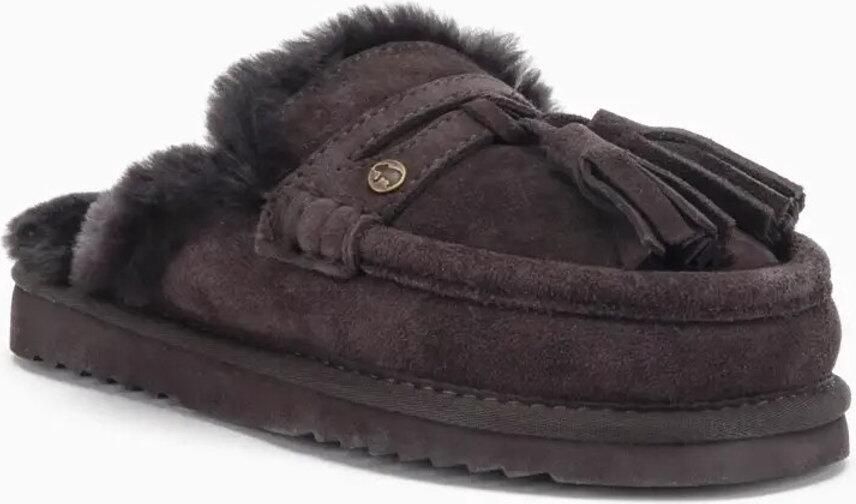 Warmbat Temora Suede tassels Dames Sloffen Bruin