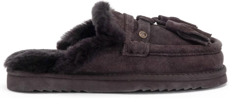 Warmbat Temora Suede tassels Dames Sloffen Bruin