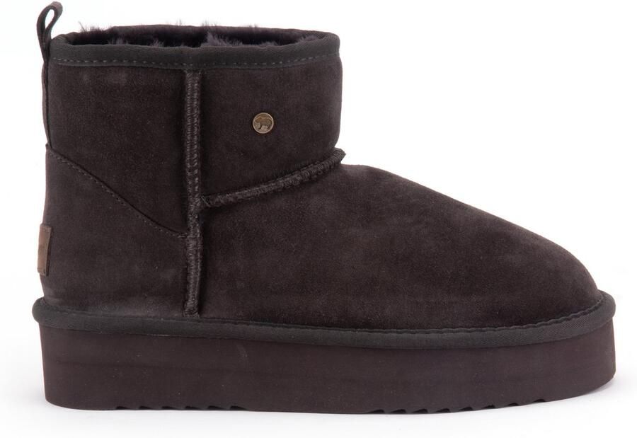 Warmbat Wallaby Suede boot Plateau Dames Laarzen Bruin
