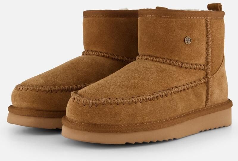 Warmbat Wallaby Suede boot Stitch Dames Laarzen Cognac