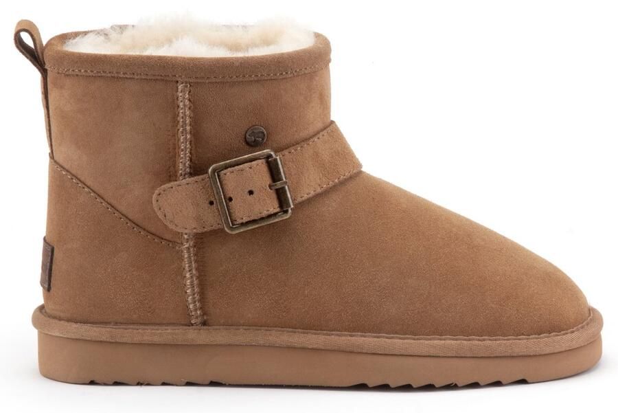 Warmbat Wallaby Suede DF boot Buckle Dames Laarzen Cognac