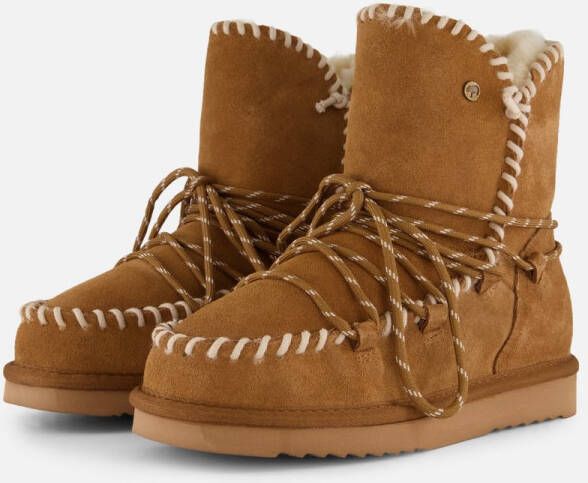 Warmbat Australia Waturra gevoerde suède enkelboots cognac