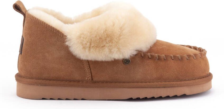 Warmbat Wiluna Suede Dames Sloffen Cognac