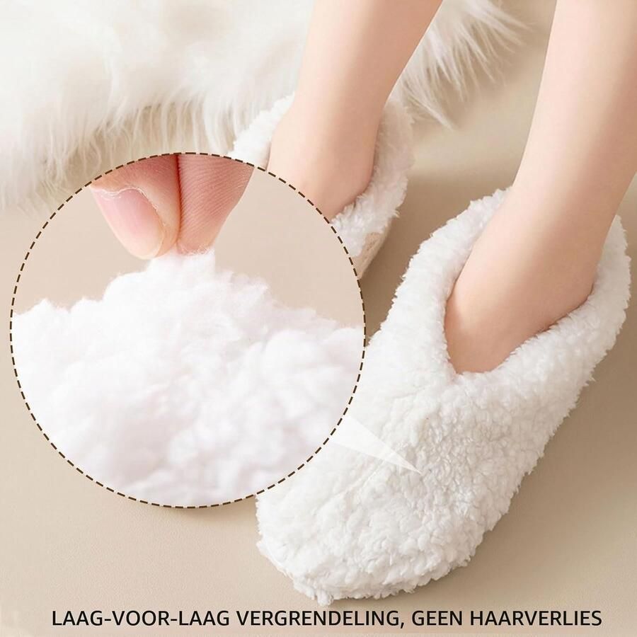 Warme Fluffy Slippers voor Dames Gezellige Fleece Lined Antislip Sokken Dikke Winter Huissokken voor Comfort en Kerstfeest - Foto 1