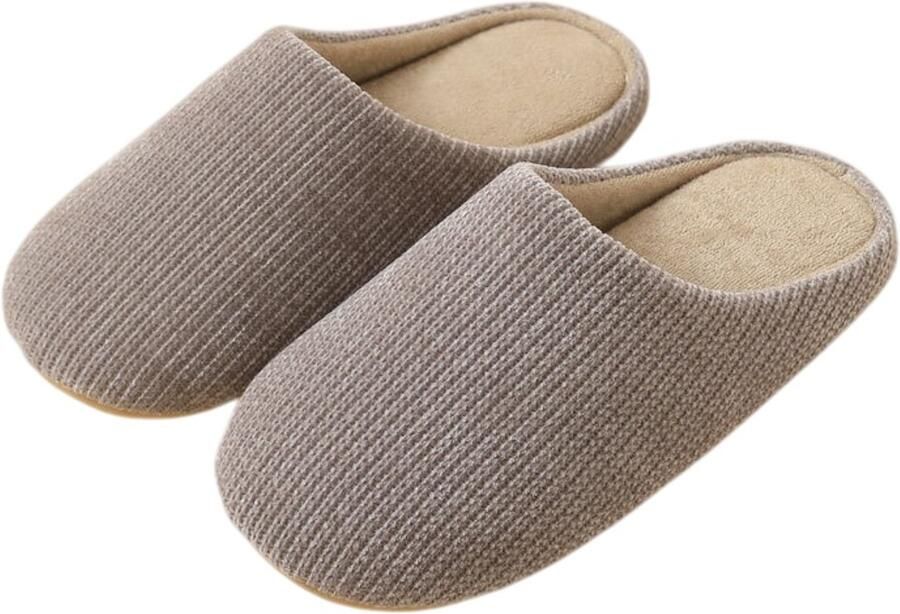 Warme pantoffels Unisex katoenen winterpantoffels Antislip zachte zool geluidsarm Comfortabel pluizig lichtgewicht Geschikt voor dagelijks gebruik in huis tijdens de winter (binnenlengte: -Grijs