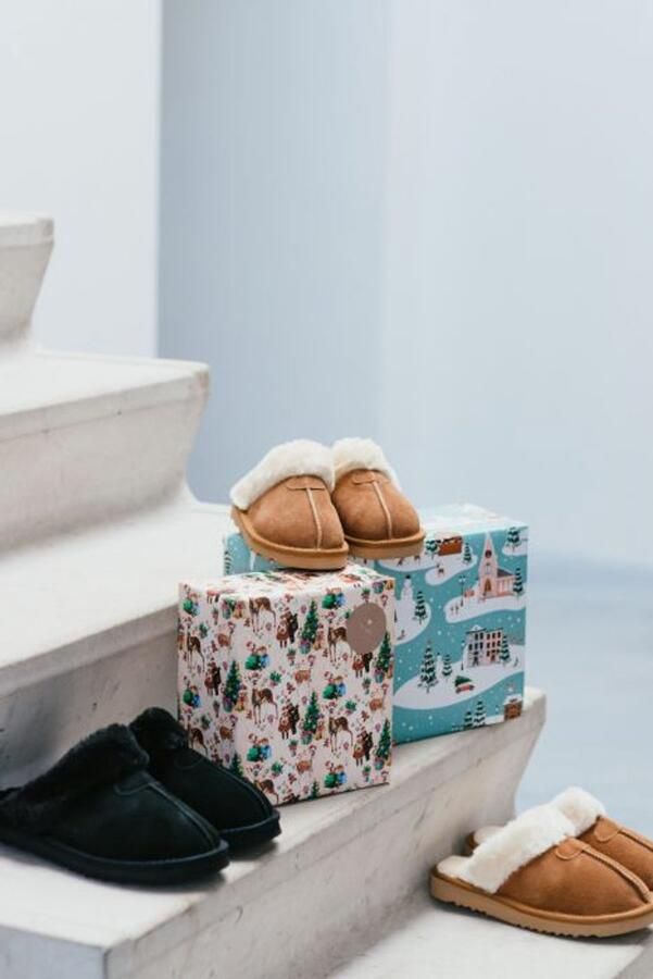 Warme Pantoffels WARME DAMES SLOFFEN-38 Gevoerde Pantoffels met antislipzool Instappers Zwart 38 (6095437974905)