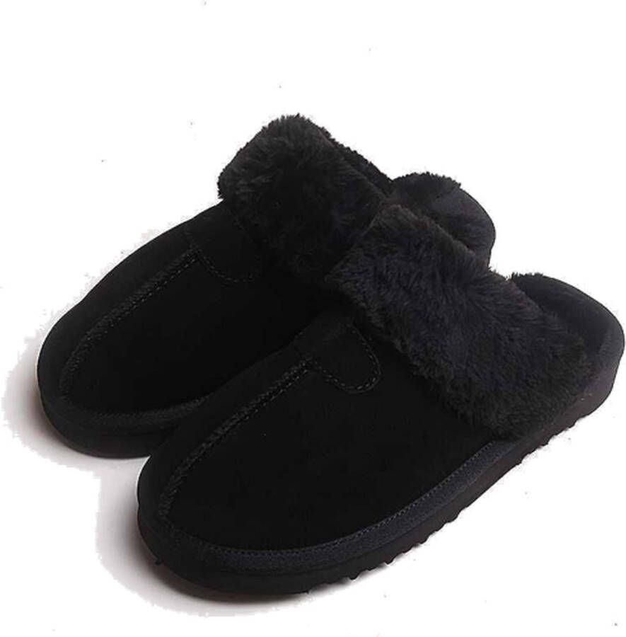 Warme Pantoffels Warme sloffen dames zwart