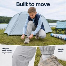Waterdichte en Winddichte Wandelschoenen voor Kinderen van met Ade d Mesh Voering Elastische Taille en Ruime Zakken voor Buitenactiviteiten