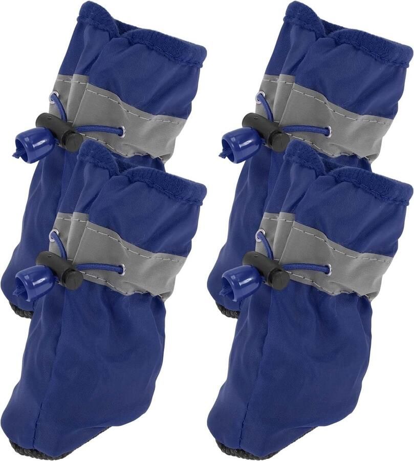 Waterdichte hondenpootbescherming: verstelbare sokken en schoenen voor binnen en buiten blauw