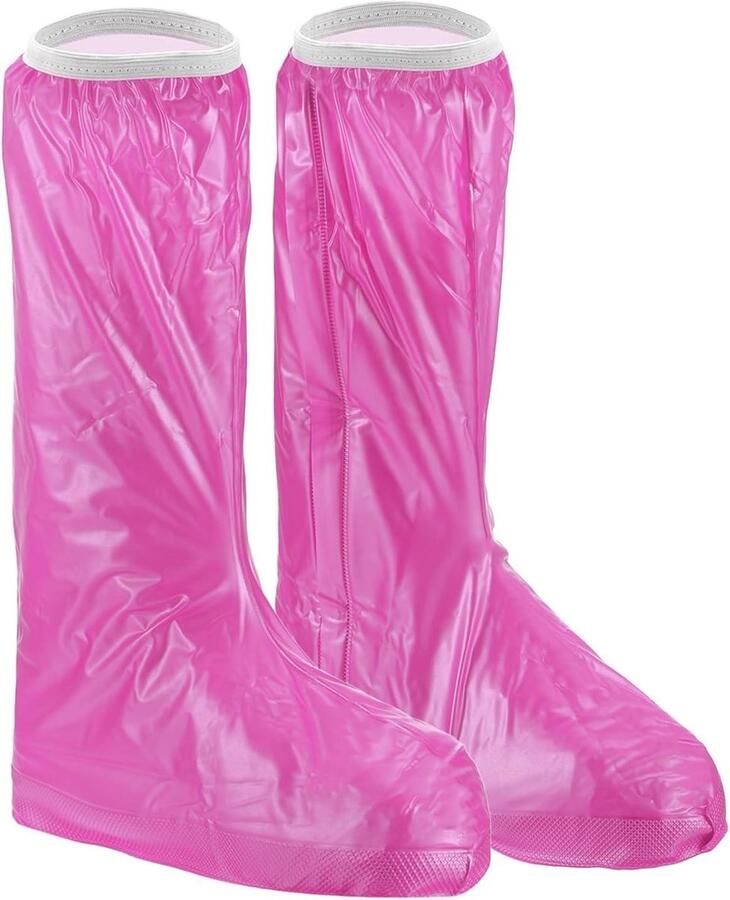 Waterdichte Overschoenen Regenbescherming Laarzen Voeten Droog Houden Herbruikbaar Antislip PVC Roze