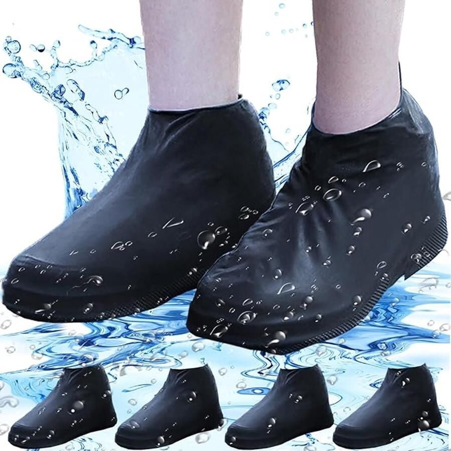 Waterdichte Schoenhoezen Siliconen Overschoenen Maat L (38-43) Antislip & Herbruikbaar Ideaal voor Regenachtige Dagen & Outdoor Bescherming (set van 2)