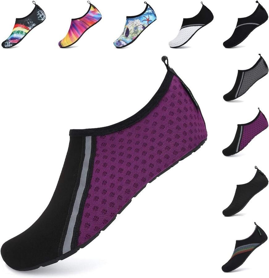 Waterdichte waterschoenen heren 42 43 zwart violet ademend materiaal ideaal voor watersport ShopVlot