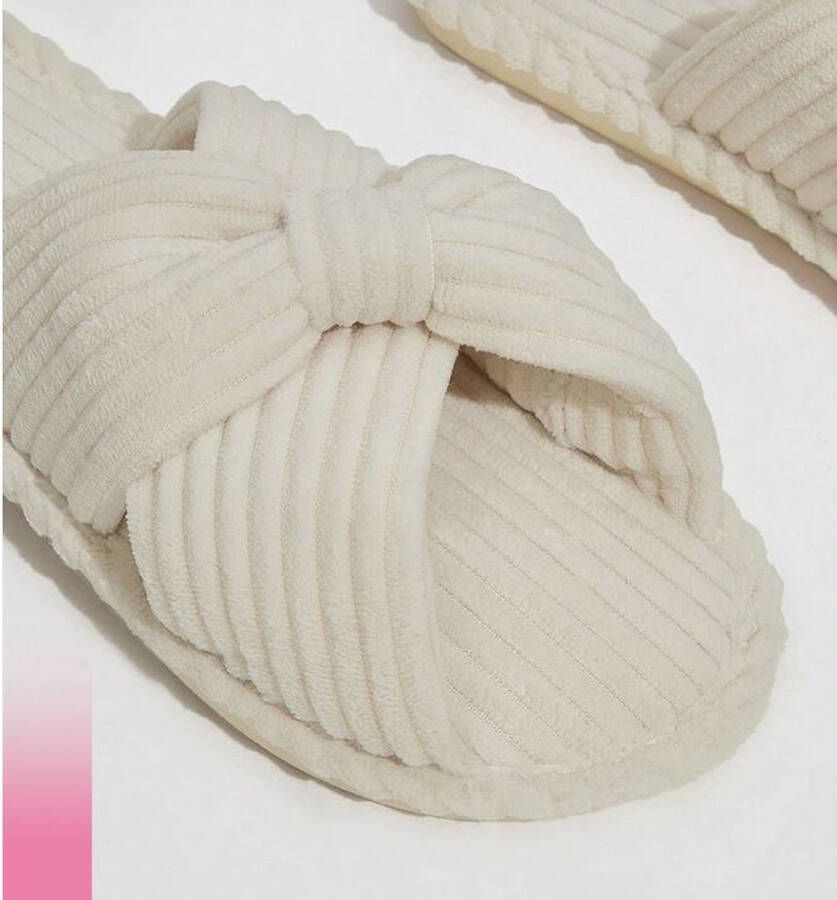 WD Handel Pantoffel Stof slipper stoffige sandaal sandalen dames pantoffel wit stof witte slipper witte pantoffel stoffige pantoffel dames schoen