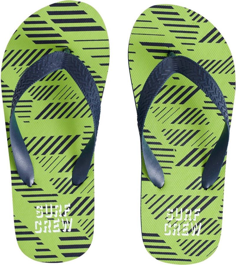 WE Fashion teenslippers groen Jongens Rubber 34 35