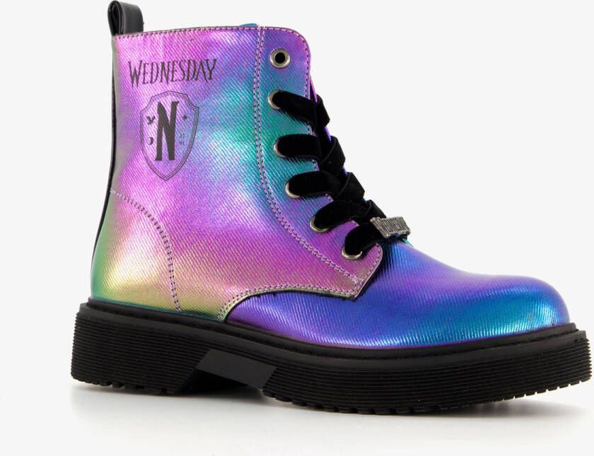 Wednesday metallic meisjes veterboots multicolor Roze