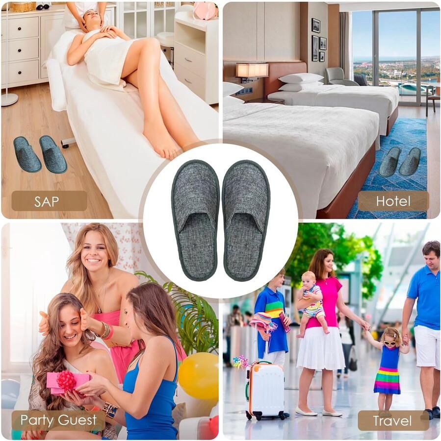 Wegwerp-pantoffels antislip hotelpantoffels draagbare Universele Maat Spa-pantoffels Geschikt Voor Badkamer Gasten Reizen Thuis Bruiloft en Hotel