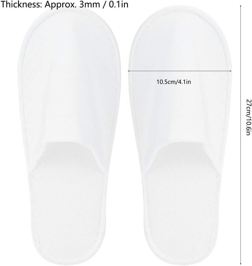 Wegwerpslippers 50 Paar Antislip Badstof Draagcomfort Hygiënisch Geschikt voor Hotel Spa Hotel Slippers